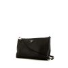 Prada Flou shoulder bag in black grained leather - 00pp thumbnail