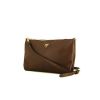 Prada Flou shoulder bag in brown grained leather - 00pp thumbnail