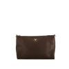 Prada Flou shoulder bag in brown grained leather - 360 thumbnail