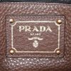 Prada Flou shoulder bag in brown grained leather - Detail D4 thumbnail