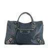 Balenciaga Metallic Edge handbag in blue leather - 360 thumbnail
