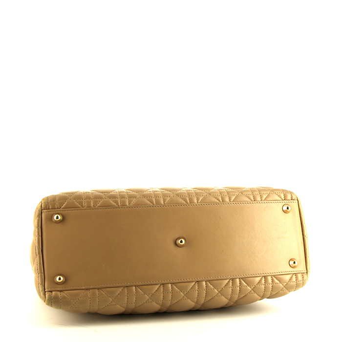 Dior Lady Dior large model handbag in beige leather cannage - Detail D4