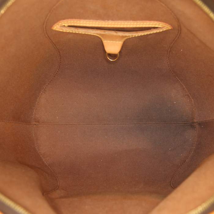 Bolso de mano Louis Vuitton Ellipse modelo grande en lona Monogram marrón y cuero natural - Detail D2