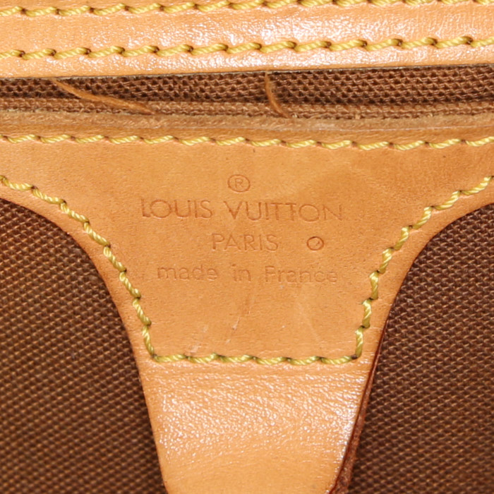 Bolso de mano Louis Vuitton Ellipse modelo grande en lona Monogram marrón y cuero natural - Detail D3