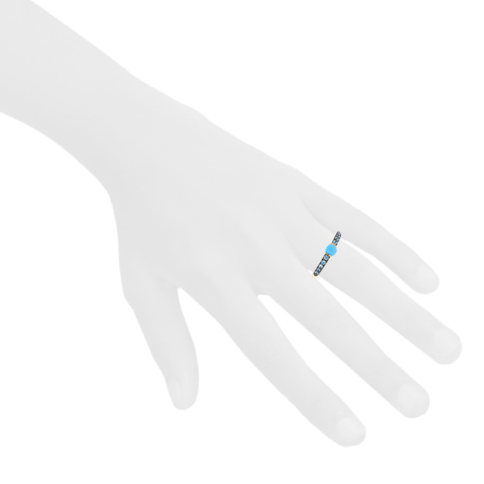 Pomellato M'ama Non M'ama ring in pink gold, turquoise and colored stones - Detail D1