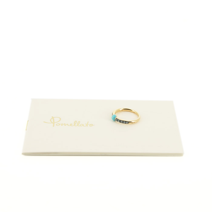 Pomellato M'ama Non M'ama ring in pink gold, turquoise and colored stones - Detail D2