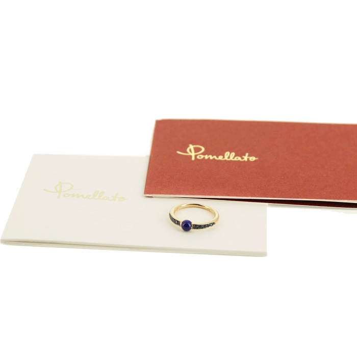 Pomellato M'ama Non M'ama ring in pink gold, lapis-lazuli and sapphires - Detail D2
