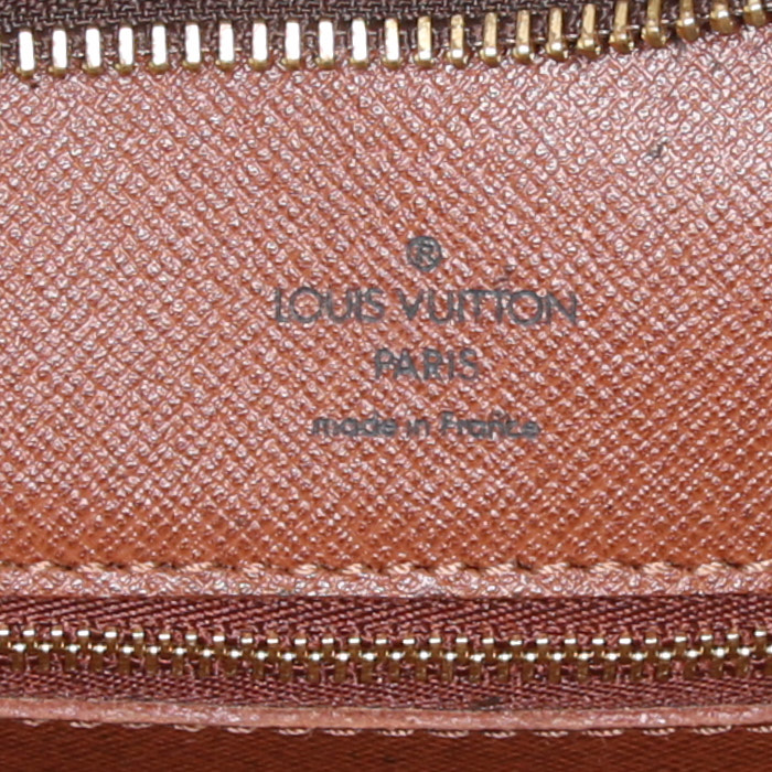 Bolso Cabás Louis Vuitton Babylone en lona Monogram marrón y cuero natural - Detail D3