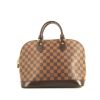 Louis Vuitton Alma small model handbag in ebene damier canvas and brown leather - 360 thumbnail