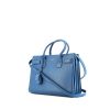 Saint Laurent Sac de jour small shoulder bag in blue leather - 00pp thumbnail