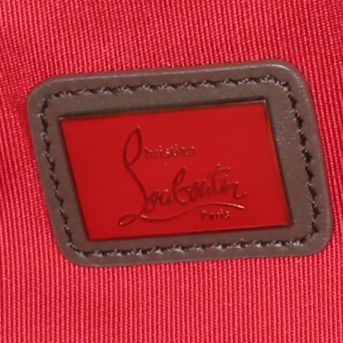 Sac bandoulière Christian Louboutin en python gris et cuir gris - Detail D4