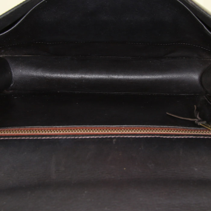Hermes Constance handbag in chocolate brown box leather - Detail D3