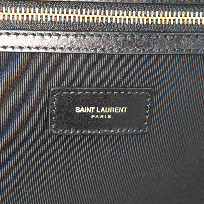 Saint Laurent suitcase in black canvas and leather - Detail D3