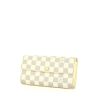 Portafogli Louis Vuitton Sarah in tela a scacchi e pelle bianca - 00pp thumbnail