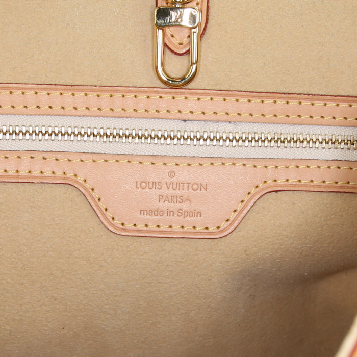 Bolso Cabás Louis Vuitton Hampstead en lona a cuadros azul celeste y cuero natural - Detail D3