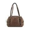 Bolso para llevar al hombro Louis Vuitton Rivington en lona a cuadros ébano y cuero marrón - 360 thumbnail
