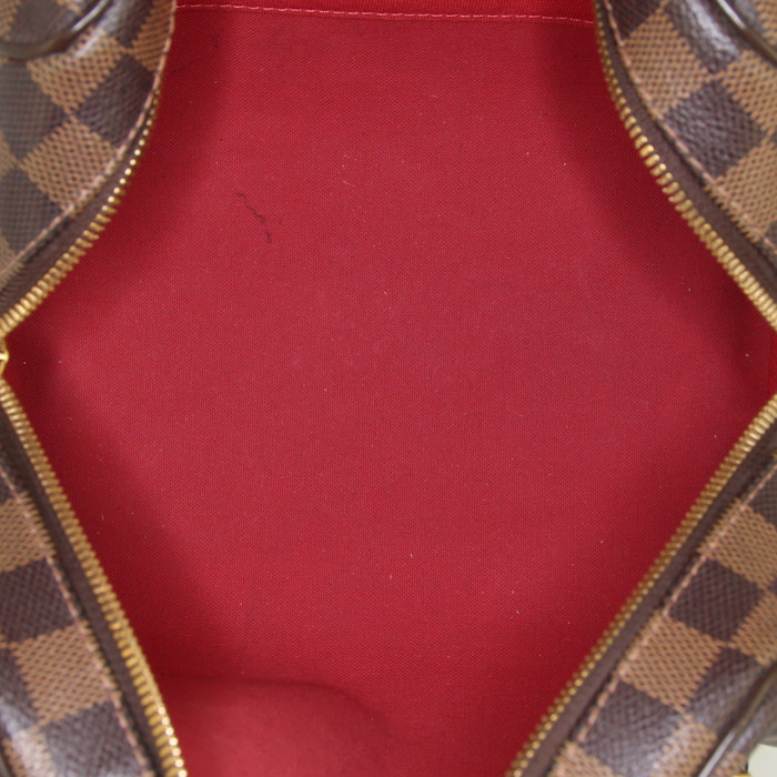 Borsa a spalla Louis Vuitton Rivington in tela a scacchi ebana e pelle marrone - Detail D2