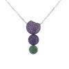 Boucheron Tentation Macaron large model necklace in white gold,  amethysts and sapphires and in tsavorites - 00pp thumbnail