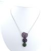 Boucheron Tentation Macaron large model necklace in white gold,  amethysts and sapphires and in tsavorites - 360 thumbnail