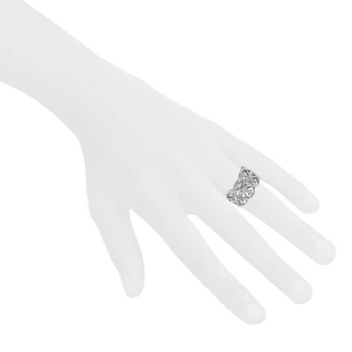 Sortija Buccellati Etoilée en oro blanco y diamantes - Detail D1
