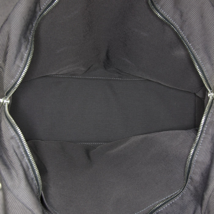 Shopping bag Hermes Toto Bag - Shop Bag in tela grigia e nera - Detail D2