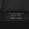 Sac à main Chanel en toile grise et jersey noir - Detail D4 thumbnail