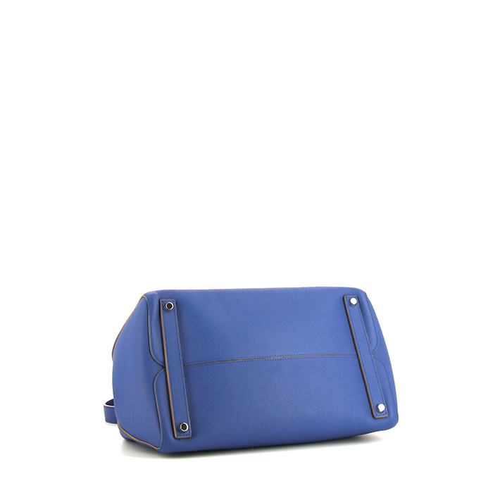 Shopping bag Dior Open Bar in pelle blu - Detail D5
