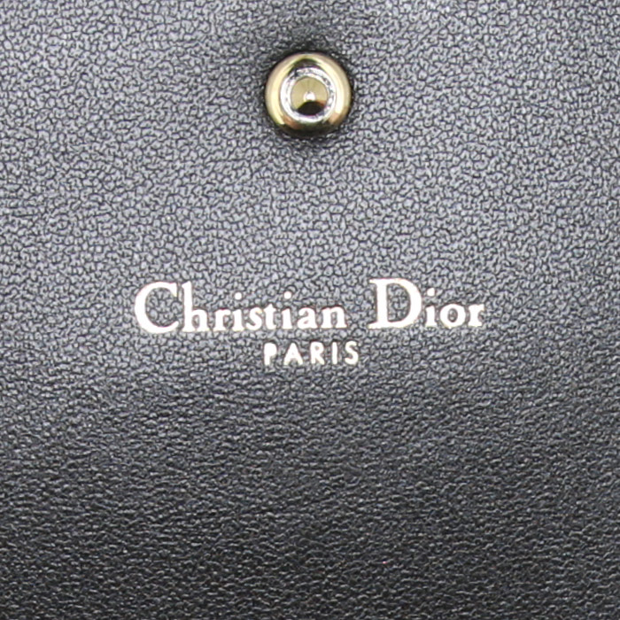Sac/pochette Dior Diorama Wallet on Chain en cuir noir - Detail D3