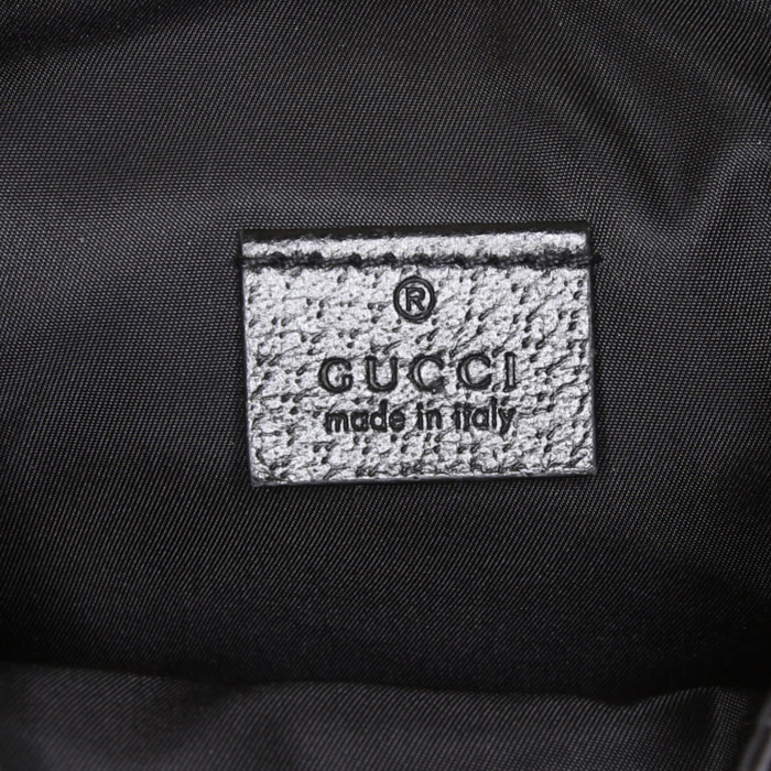 Sac bandoulière Gucci Off The Grid en toile monogram noire et cuir noir - Detail D3