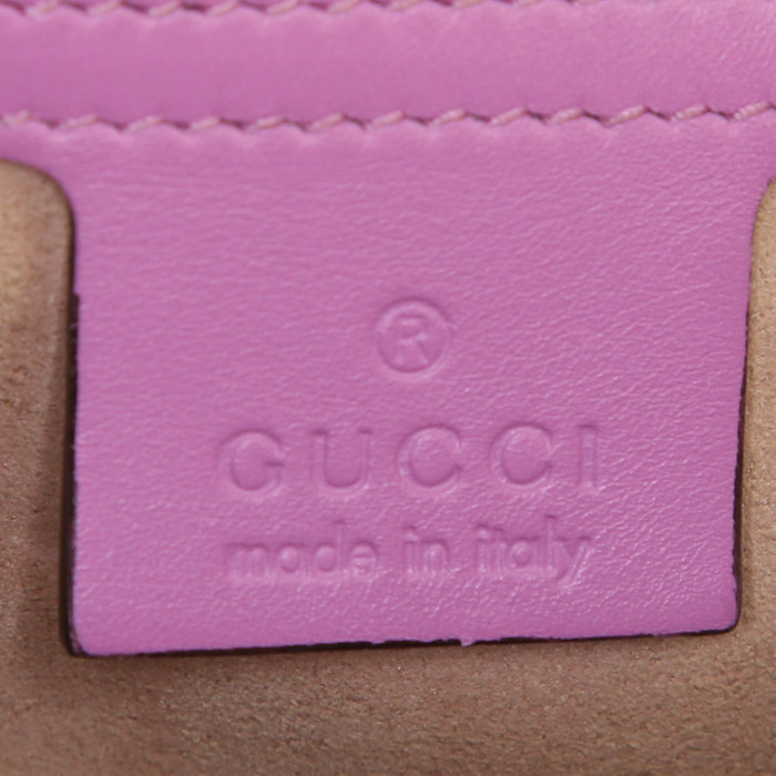 Gucci GG Marmont large model shoulder bag in pink quilted leather - Detail D4