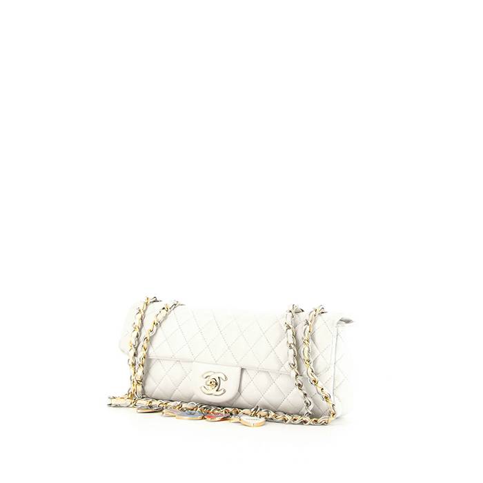 Chanel Green Perforated Lambskin Leather East West Flap Bag with Silve –  Sellier