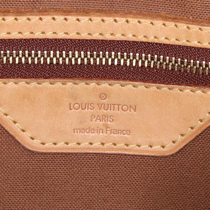 Louis Vuitton Batignolles shopping bag in brown monogram canvas and natural leather - Detail D3