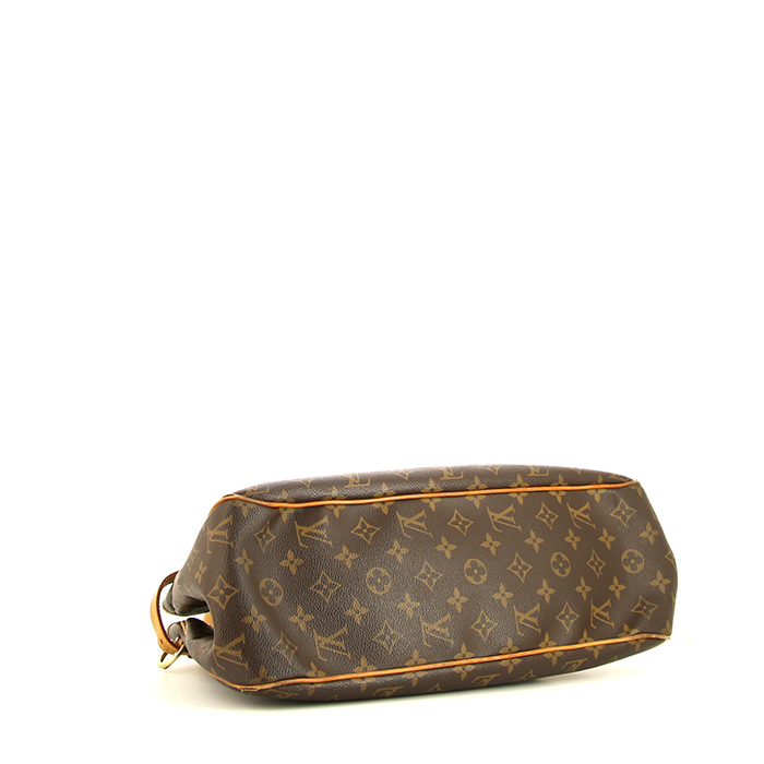 Louis Vuitton Batignolles shopping bag in brown monogram canvas and natural leather - Detail D4