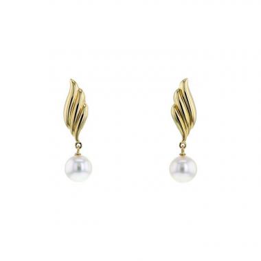 Mikimoto earrings in yellow gold and cultured pearls