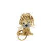 Broche Van Cleef & Arpels Lion Ebouriffé petit modèle en or jaune,  diamants, émeraudes et émail - 00pp thumbnail