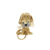 Van Cleef & Arpels Lion Ebouriffé small model brooch in yellow gold,  diamonds, enamel and emerald - 00pp thumbnail