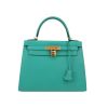 Hermès Kelly 28 cm handbag in green epsom leather - 360 thumbnail