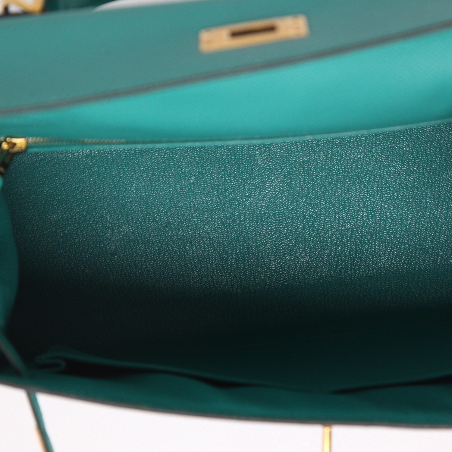 Sac à main Hermès  Kelly 28 cm en cuir epsom Vert Jade - Detail D3