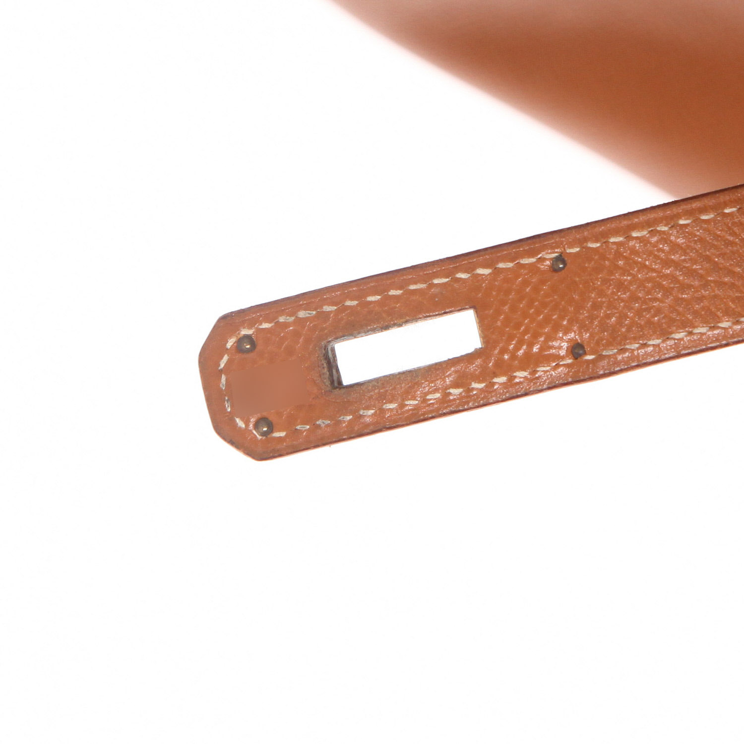 Sac à main Hermes Kelly 28 cm en cuir Courchevel gold - Detail D4