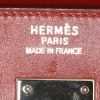 Hermes Haut à Courroies handbag in burgundy leather and beige vibrato leather - Detail D3 thumbnail