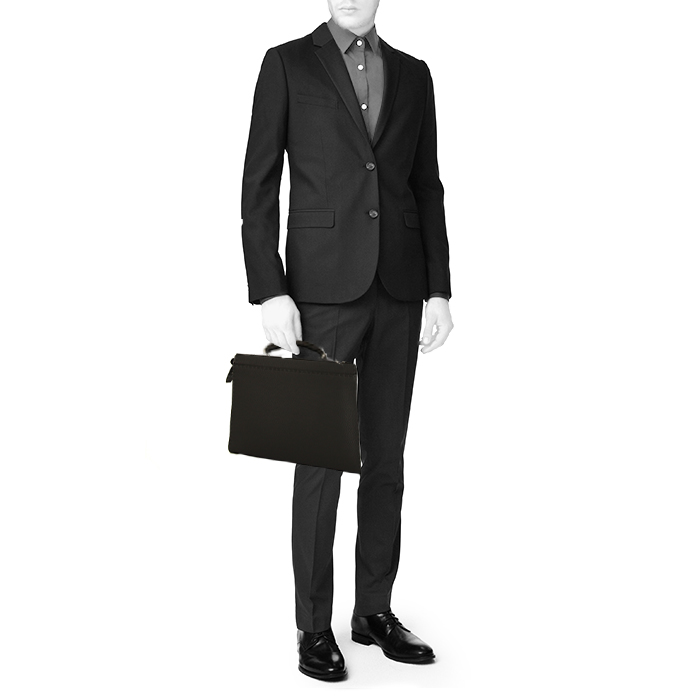 Porte-documents Fendi en cuir noir - Detail D1