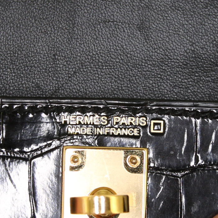 Borsa Hermès Kelly 20 cm in alligatore nero - Detail D4