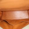 Hermes Kelly 32 cm handbag in gold box leather and beige canvas - Detail D3 thumbnail