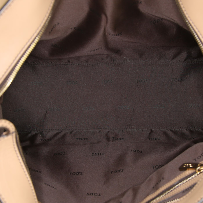 Sac cabas Tod's D-Bag en cuir beige - Detail D3