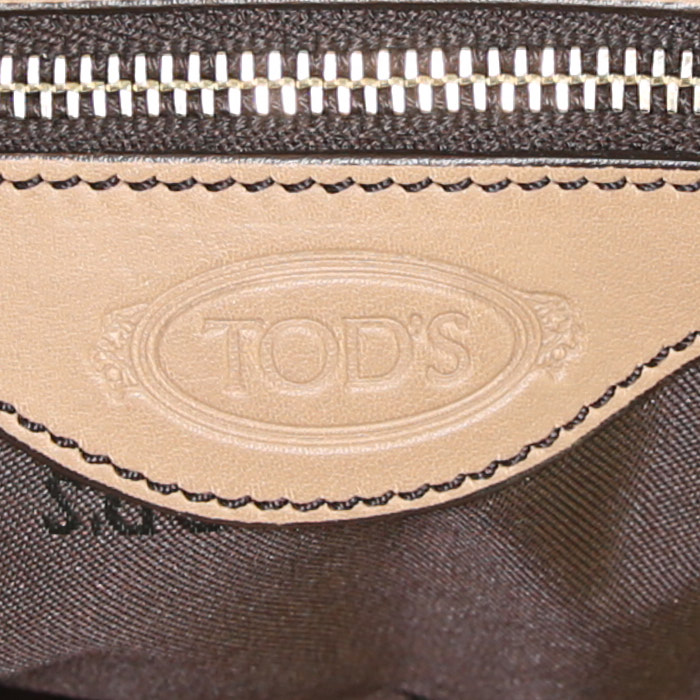 Bolso Cabás Tod's D-Bag en cuero beige - Detail D4