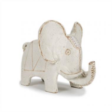 Bruno Gambone, "Elephant", sculpture in glazed stoneware, signed, designed around 1970