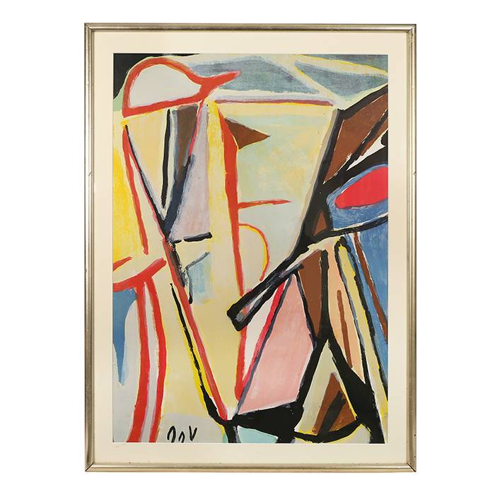 Bram van Velde, Untitled, lithograph in colors on paper, signed and framed, limited edition, of 1974 - 00pp