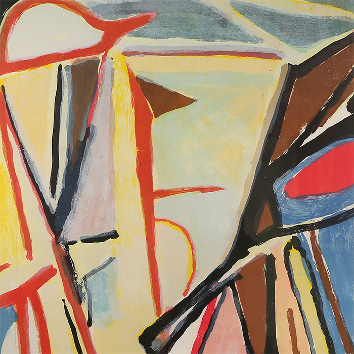Bram van Velde, Untitled, lithograph in colors on paper, signed and framed, limited edition, of 1974 - Detail D2