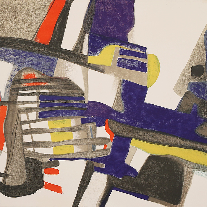 Maurice Estève, "Matinailles", lithograph in colors on paper, signed, numbered and framed, of 1956 - Detail D1