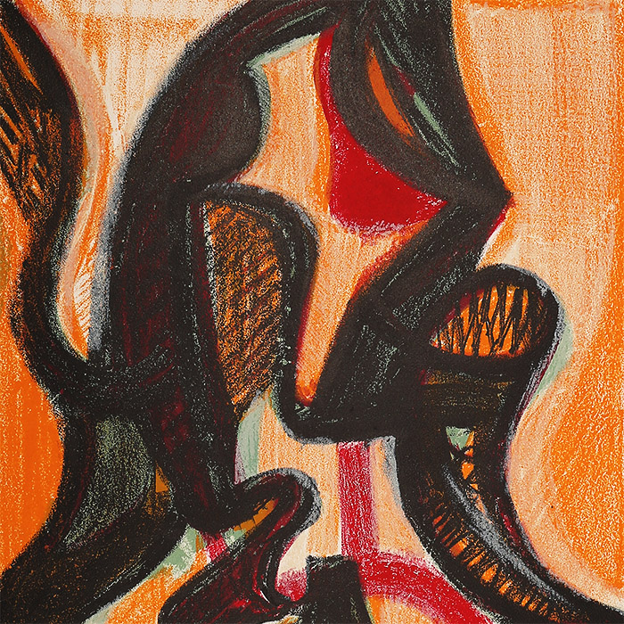 Jean-Michel Atlan, "Orient", lithographie en couleurs sur papier, signée et encadrée, de 1957 - Detail D1